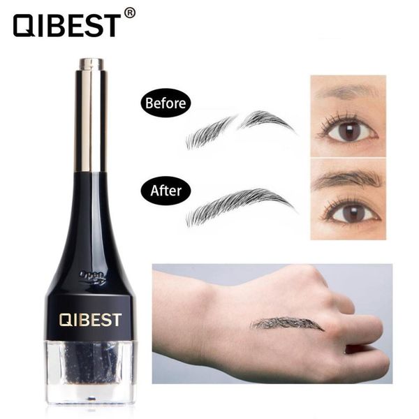 10 pcs/lot Qibest 3D Sourcils Fiber Gel Faux Sourcils Extension Yeux Maquillage Naturel Sourcils Teinte Enhancer Crème Étanche Sourcils