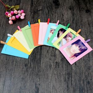 10 stks / partij regenboog kleurrijke fotolijsten mini-formaat fotolijsten 3inch fuji film instax bruiloft decoratie mode home decor