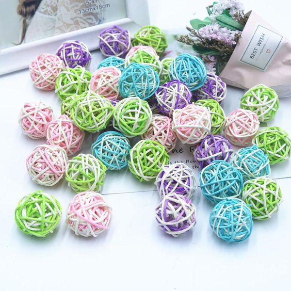 10 pcs/lot boule de rotin bricolage ornements de noël en osier Sepak Takraw boule bricolage fête de mariage décoration de la maison Photo accessoires accessoires