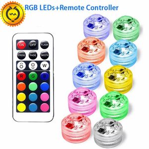 10pcs / lot à télécommande sous tension submersible Mini les mini-lumières LED pour la lanterne rond chinois lanterne Ballons floraux