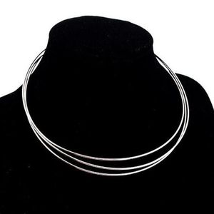 10 unids / lote Gargantillas Chapadas en Plata Collar Cordón de Alambre Para DIY Artesanía Joyería de Moda Regalo 18 pulgadas W22 Shipp2788