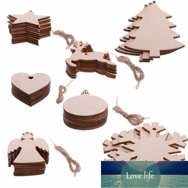 10 PCS / Lot Flocon De Neige Étoile Père Noël Bottes Cloches Arbre De Noël Suspendu Ornements En Bois Partie Décorations De Noël pour La Maison Prix Usine Expert Conception Qualité