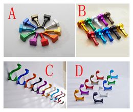 10 stks / partij Gratis ShippingsPace Aluminium DIY Handdoek Muur Haak Nail Badkamer Keuken Kleding Key Hat Rack Bag Hanger Houder 4 stijlen