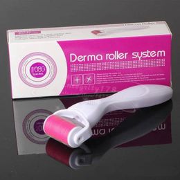 10 stks / partij Titanium DRS 1080 Microneedle Derma-roller met verwisselbare kop Microneedle-therapie voor cellulitis en striae