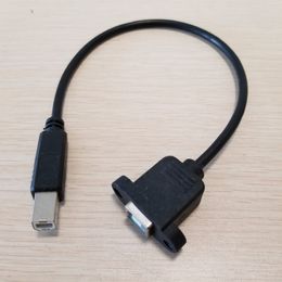 Câble d'extension de données USB 2.0 Type B pour impression mâle à femelle, montage sur panneau de verrouillage à vis, 30cm, 10 pièces/lot