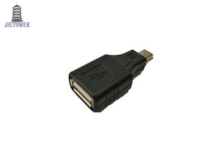 100 unids/lote USB A hembra A Mini B macho adaptador convertidor de 5 pines Jack