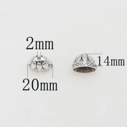 10pcs / lot vintage antique grande taille Capes de perles en métal ovale 20x14 mm Capes de gland