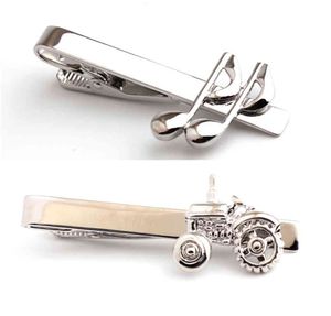 10 stks / partij Vintage Tractor Clips Muziek Opmerking Pins Tie Bars Heren Kerst Sieraden Accessoires Xmas Gift