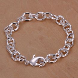 10 STKS veel Hele 925 Sterling verzilverde grotere garnalen knop armband-man voor gift LKNSPCH089247O