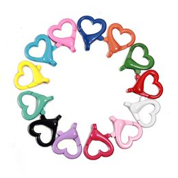 10 pièces amour coeur forme homard fermoirs boucles colorées crochets pour porte-clés bricolage porte-clés connecteurs fabrication de bijoux accessoires