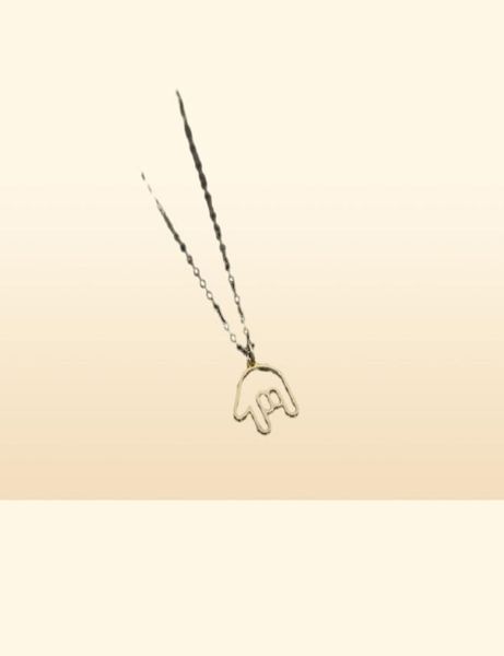 10 pièces signe d'amour gestes de la main pendentif collier je t'aime langue des signes collier soeur collier ASL Rock collier bijoux252d7472019