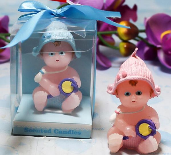 10 pièces belle bougie tambour bébé pour mariage bébé douche anniversaire Souvenirs cadeaux faveur emballée avec boîte en PVC