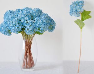 10 stks Gratis Verzending Mooie Realistische Licht Paars Mini Hydrangea Kunstmatige Fake Flower Arrangement voor Bureau Home Hotel Decoration