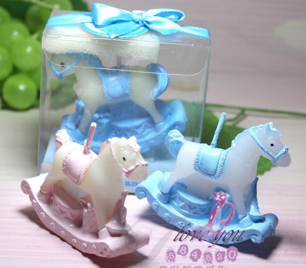 10 Uds. Preciosa vela de caballo de Troya para boda, Baby Shower, recuerdos de cumpleaños, regalos, recuerdo empaquetado con caja de PVC