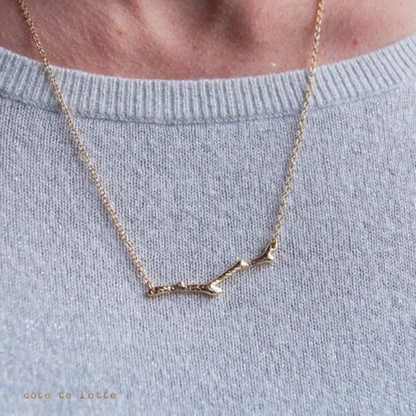 10 pièces chanceux bois d'élan collier branche d'arbre Nature bois brindille colliers Simple barre d'olive collier botanique membre collier jewe2828