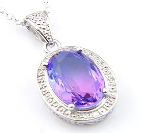 10 pièces Luckyshine 4 couleurs en option cadeau de vacances bijoux tourmaline gemmes argent vintage colliers pendentifs bijoux de mode 7665127