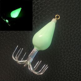 10 stks Lichtgevende Inktvis Jigs Haken 12 Naalden Inktvis Octopus Aas Vishaak Pesca 30g 45g 56g haak 240119