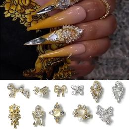 10 pièces de luxe Nail Art breloques Zircon métal décoration lumière luxe Micro-incrusté Flash diamant strass japonais pour bricolage ongles 240115