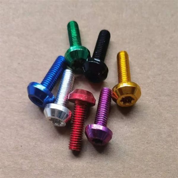 10pcs M5 M6*16/20/25 Colorido de aluminio Torx de cabeza redonda Hex A Allen tornillos Bolt