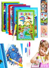 10 pièces dessin à l'eau magique Montessori livres de coloriage réutilisables pour enfants sensoriels éducation précoce Toys8352602