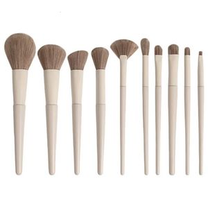 10pcs Makeup Brush Set Blush Loose Powder Power Shadow Hous-Lighter Foundation Tools 240403