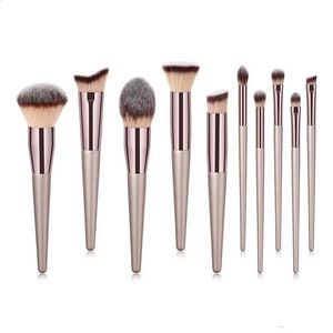 10pcs Makeup Brush Set Profession Beauty Cosmestic Foundation Powder Brushes Blush Fiber Penns Maquillage Tool 240403