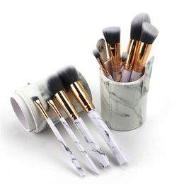 10 stks Make-up Borstels Foundation Markeerstift Oogschaduw Burshes Tool Borstels Zachte Set Studio Houder Tube DHL gratis verzending