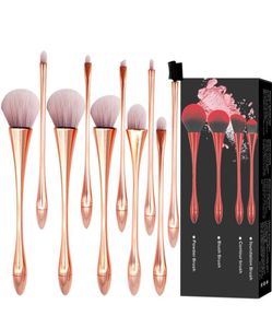 10pcs Makeup Brushes Set Cosmetic Foundation Powder Blush Feed Shadow Brush Tools Makeup 3 Colors J15459857260