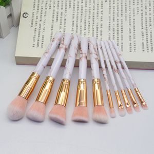 10 Stuks Make-Up Kwasten Sets Markeerstift Oog Cosmetische Poeder Foundation Oogschaduw Cosmetica Professionele Wenkbrauwen Zacht Haar Z0043