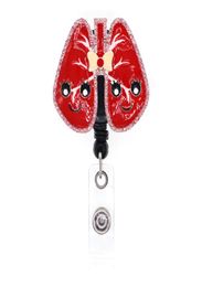 10 Uds. Portatarjetas retráctil con temática de pulmones de la serie médica RT pulmonar para regalo de enfermera Tarjeta de Identificación placa con nombre Reels4515017