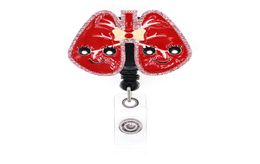 10 pièces série médicale poumons porte-Badge rétractable RT pulmonaire pour infirmière cadeau carte d'identité nom Badge Reels7903093