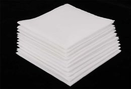 10 pièces mouchoirs blancs pour hommes 100 coton carré Super doux lavable Hanky poitrine serviette poche carré 28x28 cm T2006184513028