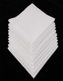 10 stks heren witte zakdoeken 100 katoen vierkant super zacht wasbaar hanky borst handdoek pochet 28 x 28 cm T2006181518146