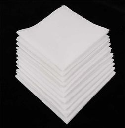 10 stks heren witte zakdoeken 100 katoen vierkant super zacht wasbaar hanky borst handdoek pochet 28 x 28 cm T2006186022615