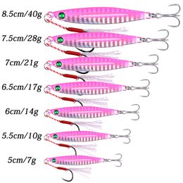 10 Stks Metalen Jig 7G 10G 14G 17G 21G 28G Kust Casting Jigs Lokken Lepel Zoutwater Zee Vissen Lokken Set Kunstmatige Jigging