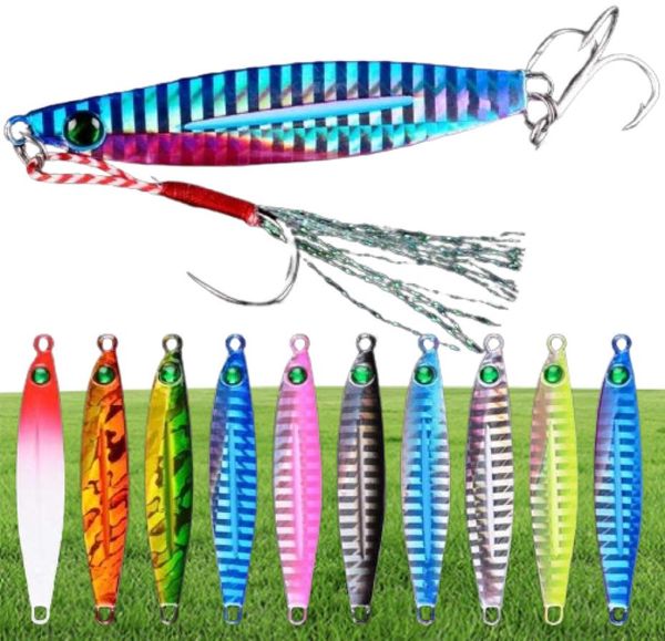 10pcs Metal Jig Bass Fishing Lures Appâts en eau salée 740g Léry de jigging lent