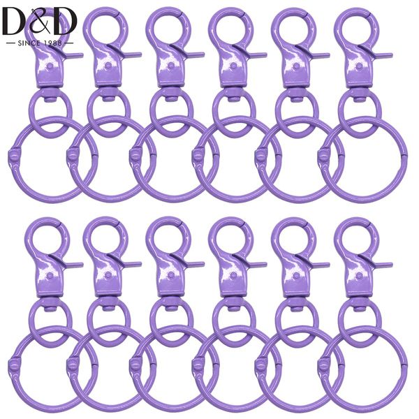 10 piezas de langosta giratoria de metal Spring Snap Aley Keychain Gatter Gatter Clips Clasps Cañadores de sujetador Hebilla colgante