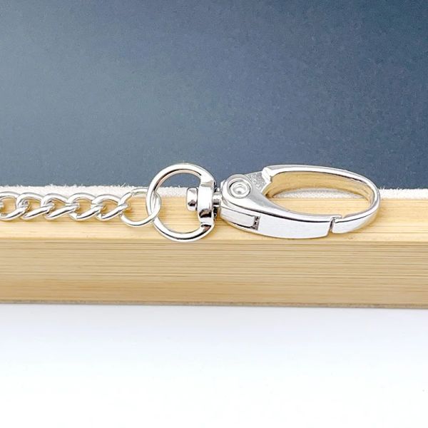 10 piezas de cadena de envoltura de metal gancho de zinc de llave giratoria de la cadena de la cadena del anillo del anillo de la cintura de la cintura de la cintura para hacer accesorios encontrados