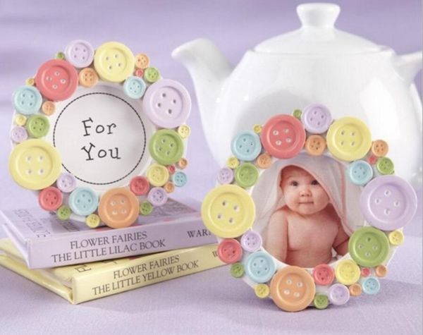 10 Uds Mini botón colorido marco de fotos redondo para boda Baby Shower fiesta cumpleaños Favor regalo recuerdos recuerdo