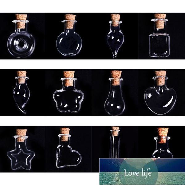 10 pièces Mini verre vide souhaitant Message bouteille avec bouchons en liège clair bocal à la dérive pour la fête de mariage collier à faire soi-même artisanat