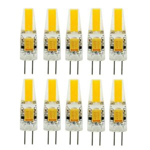 10pcs mini G4 LED Bulbe Cob Light AC DC 12V / 220V Blanc chaud / froid 360 Angle de poutre Plat à la lumière Remplacez la lampe halogène 20/40W D2.0