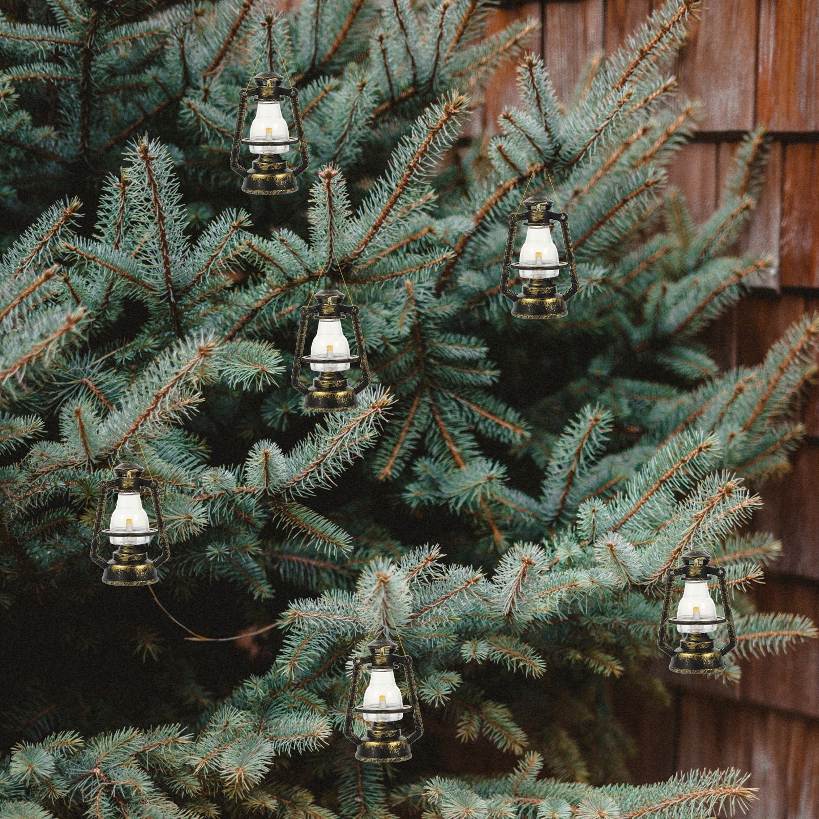 10 -stks mini kerosene lamp vintage decor thuislichtverlichting modellen plastic kerstmas miniatuur retro lantaarn feestdecoraties