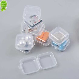 10 pièces Mini boîte de rangement transparente bijoux en plastique petite boîte de rangement boucles d'oreilles anneaux étui de collecte Rectangle conteneur de stockage