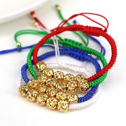 10 pièces minimalisme ethnique couleur or perles fil Bracelet hommes rouge bleu corde bracelets pour femme Couples bijoux 240315
