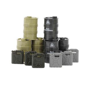 10 pièces MOC WW2 militaire armée huile tambours accessoire blocs de construction ville soldat armes voiture huile Pot baril briques jouet pour enfants Y1130