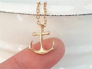 10 -stks goud zilveren kleine bootanker ketting ketting zijwaarts heren marine nautische anker kettingen boothaken ketting voor vrouwen