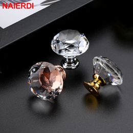 10pcs Naierdi Diamond Crystal Handles Boutons en verre Datoir en placard tire la porte de l'armoire de cuisine Poignée