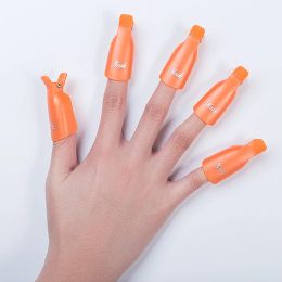 10 -sten nagellijmverwijderaar deksel plastic nagel wraps clip uv gel polish remover reinigingsvloeistof voor het verwijderen van vernismanicure gereedschap