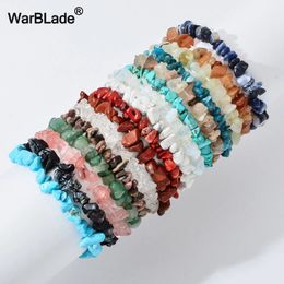 10 unids Pulsera de Piedra de Gema Natural Irregular Cuarzo Estiramiento Chip cuentas Nuggets Pulseras de Amatista Brazaletes Mujeres Pulsera de Cristal 240219