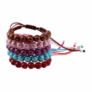 10 stks nieuwe mode ronde acryl kralen weven armband voor vrouwelijke sieraden geschenken